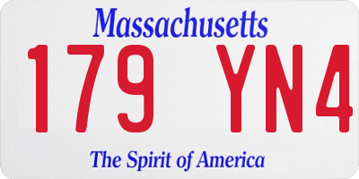 MA license plate 179YN4