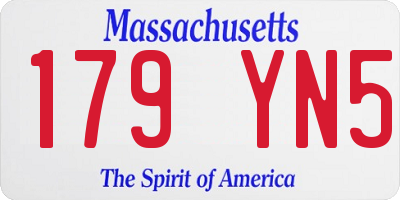 MA license plate 179YN5