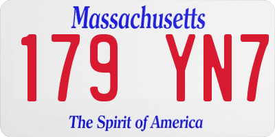 MA license plate 179YN7