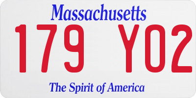 MA license plate 179YO2