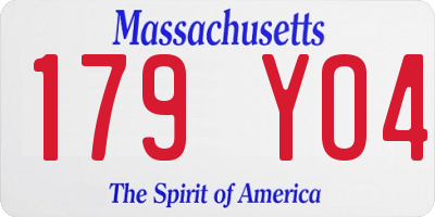MA license plate 179YO4
