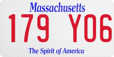 MA license plate 179YO6