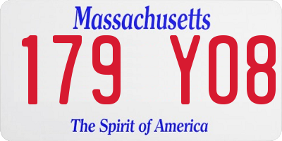 MA license plate 179YO8