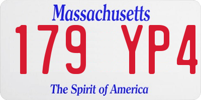 MA license plate 179YP4