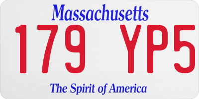 MA license plate 179YP5