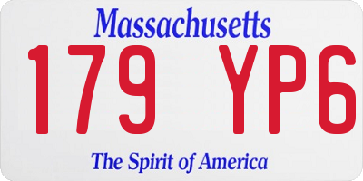 MA license plate 179YP6