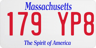 MA license plate 179YP8