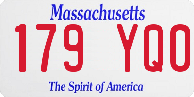 MA license plate 179YQ0