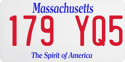 MA license plate 179YQ5