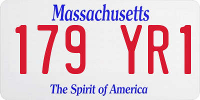 MA license plate 179YR1
