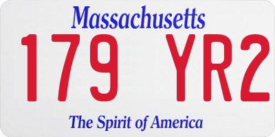 MA license plate 179YR2