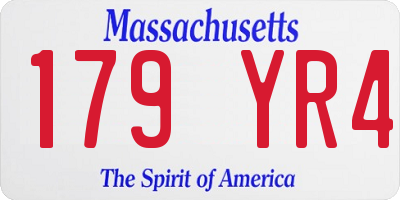 MA license plate 179YR4
