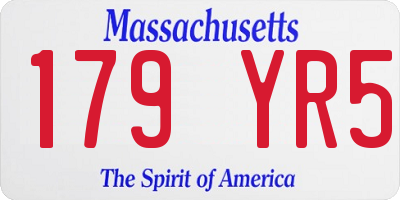 MA license plate 179YR5