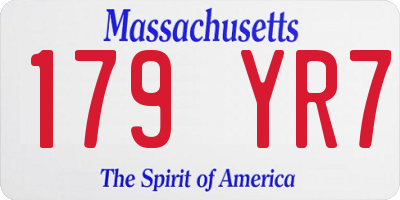 MA license plate 179YR7
