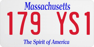 MA license plate 179YS1