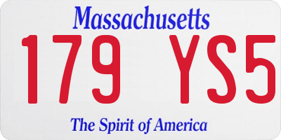 MA license plate 179YS5
