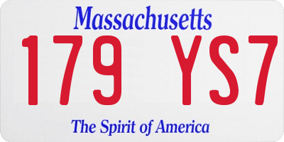 MA license plate 179YS7