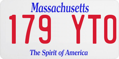 MA license plate 179YT0