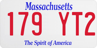 MA license plate 179YT2
