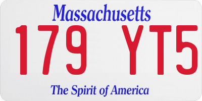MA license plate 179YT5