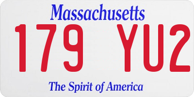 MA license plate 179YU2