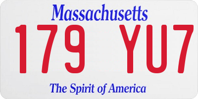 MA license plate 179YU7