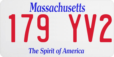MA license plate 179YV2