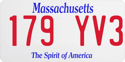 MA license plate 179YV3