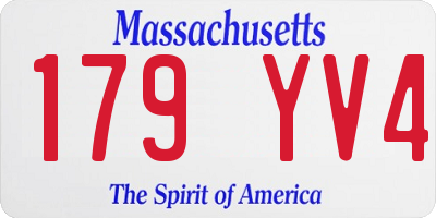 MA license plate 179YV4