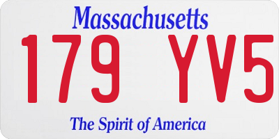 MA license plate 179YV5