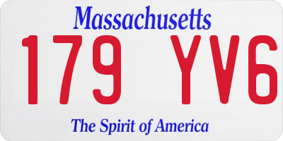 MA license plate 179YV6