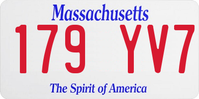 MA license plate 179YV7