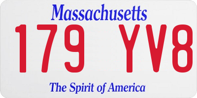 MA license plate 179YV8