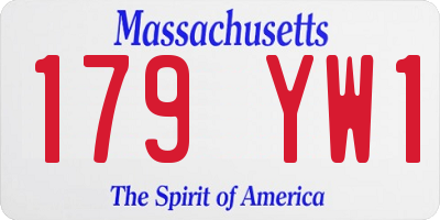 MA license plate 179YW1