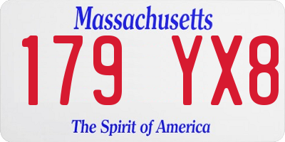 MA license plate 179YX8