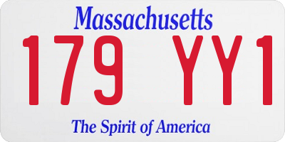 MA license plate 179YY1