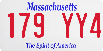 MA license plate 179YY4