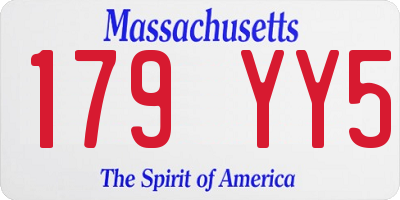 MA license plate 179YY5