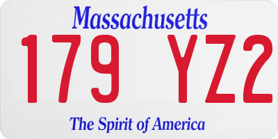 MA license plate 179YZ2