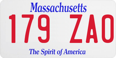 MA license plate 179ZA0