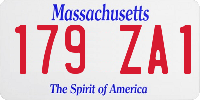 MA license plate 179ZA1