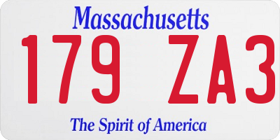 MA license plate 179ZA3