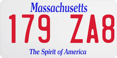 MA license plate 179ZA8
