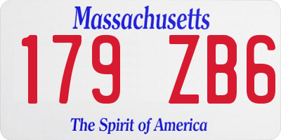 MA license plate 179ZB6