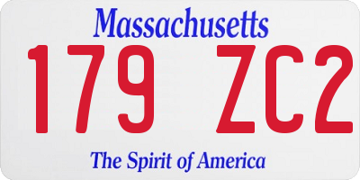 MA license plate 179ZC2