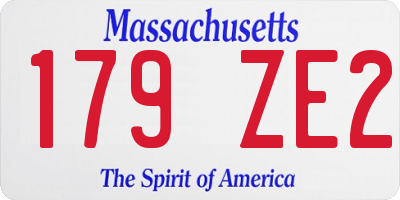 MA license plate 179ZE2
