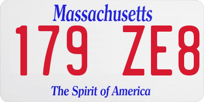 MA license plate 179ZE8
