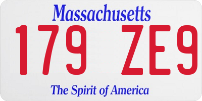 MA license plate 179ZE9
