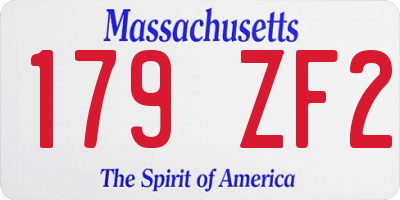 MA license plate 179ZF2