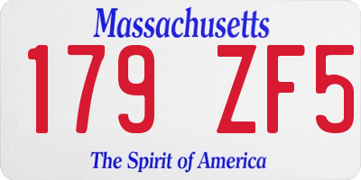 MA license plate 179ZF5